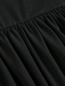 Pitira Teen Girls Black Elegant Commuter Fitted Long Dress With Neckline Pleats, Sleeveless, Suitable For Summer And Spring Fall Winter - Black - View 4