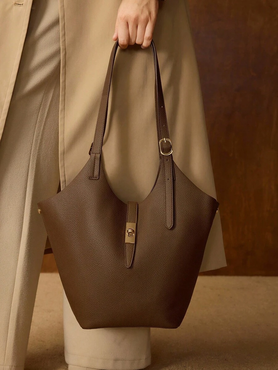 MOTF PREMIUM PU LEATHER TURN-LOCK TOTE BAG