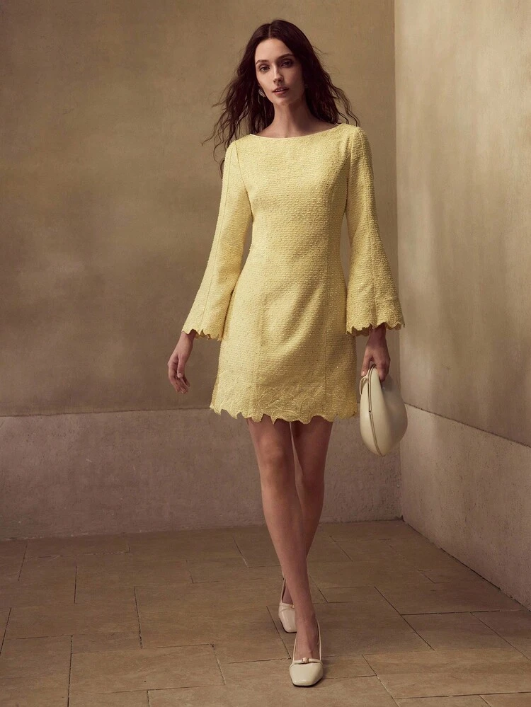 TWEED EMBROIDERY DRESS