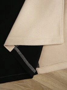 Elenzga Plus-Size Women's Color-Blocked Elegant Commuter Woolen Jacket - Multicolor - View 6