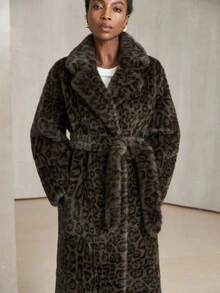 Aveloria Modichic Fashionable Versatile Chic High-End Long Stylish Minimalist Leopard Print Slimming Faux Fur Jacket For Women - Brown - View 6