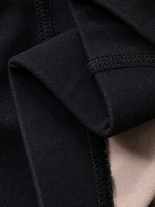 DAZY Leggings slim fit de couleur unie pour femmes, automne/hiver - Noir - Voir 8