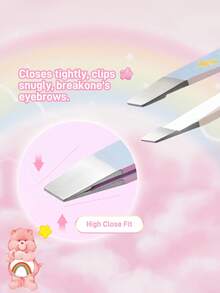 SHEIN X Care Bears 5 件套卡通图案印花镊子套装，高精度不锈钢眉毛镊子，适用于面部毛发、内生毛发和碎屑去除器套装，男女通用，欢呼熊、熊、好运熊、分享熊、趣味熊 - 彩色 - 查看 3