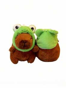 1 件水豚毛绒玩具钥匙扣挂件，柔软毛绒动物背包挂饰，汽车装饰配件，送给钥匙扣爱好者的礼物（水豚 3，可爱水豚毛绒玩具）。水豚毛绒玩具，水豚，可爱毛绒水豚。