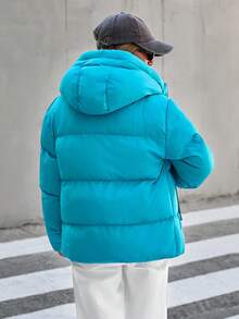 EURMUSE Women Ultimate Cozy Puffer Jacket – Lightweight, Warm, Winter Essential, Insulated Outerwear, Hooded, Water-Resistant, Fashionable Cold Weather Coat Blue Jacket Winter Coat Outerwear Women Women Winter Clothes - Teal Blue - View 2
