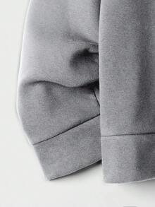 RueChic 2 Stücke Herren Lässig Fleece Sweatshirt & Jogginghose Set - Grau - Übersicht 7