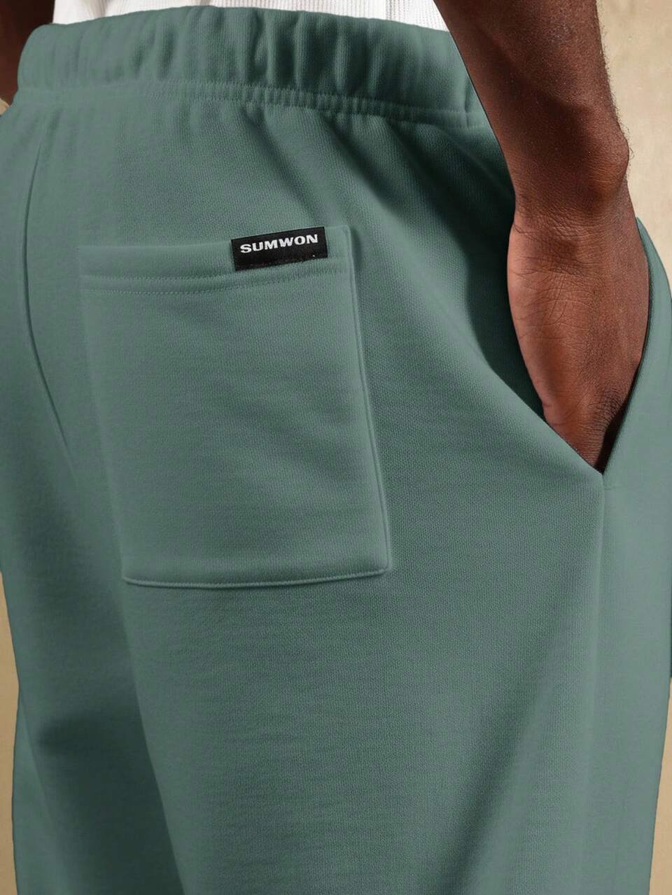 SUMWON Pantalon de jogging essentiel coupe droite avec taille à cordon, pantalon de survêtement confortable et décontracté