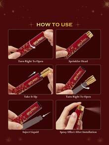 HARRY POTTER X SHEIN 8ml/0.3oz Claret Gryffindor Gold Pattern Rotatable Compact Perfume Bottle, Portable Refillable Spray,Twist Open Spray Bottle, Can Be Filled With Perfume, Skin Care Water And Other Liquids,Reusable Refilling Bottle,,Harrypotter,Gifts,Suitable For Travel And Daily Use