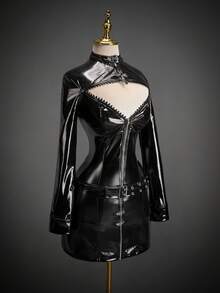 SHEIN ICON Đầm ôm sát cơ thể mini COS Halloween gợi cảm dành cho nữ - màu đen - Xem 1