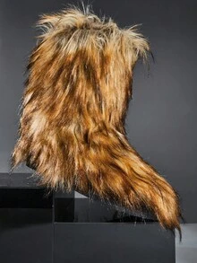 SHUZIA Women Warm Comfortable Furry Winter Boots - Maroon - View 6