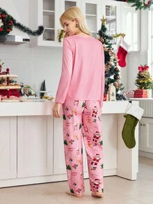 Bộ đồ ngủ dài tay in hình người tuyết FamilyFrolics dành cho nữ, trang phục mùa thu sang trọng, Giáng sinh - Nhiều màu - Xem 3