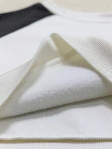 Genkimix Kids 2pcs/Set Toddler Girls' Knitted Sweatshirt, Contrast Color English Letter Print, Raglan Sleeve, Classic Fashion Versatile, Suitable For Autumn/Winter, Back To School Season Fall