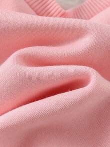 Cozy Pixies Baby Girl Plush Bow Decor Crew Neck Long Sleeve Pullover Sweatshirt, Versatile And Comfortable Autumn Winter Clothes For Women - Pink - View 6