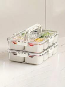 SHEIN 1 件透明 8 格食品储存容器 - 露营和野餐必备零食、坚果和干货，防漏收纳盒，带便携式隔板 - 彩色 - 查看 5