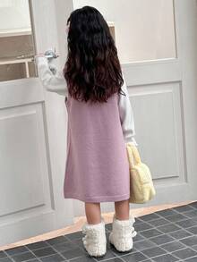 DAZY 女童动物图案无袖针织连衣裙