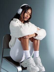 SHUZIA #Cyberpunk Women's Height Boosting Metallic Finish Silver Grey Shock-Absorbing Bold Sole Chunky Sneakers–Futuristic Street Style,Light Weight,Comfy Fit Chunky Shoes - Light Grey - View 3