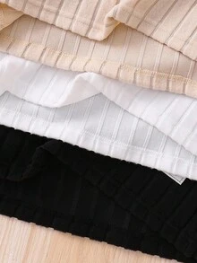 Set de 3 camisetas de manga larga con cuello de tortuga acanalado en negro, blanco y gris para niño preadolescente - Multicolor - Ver 4