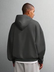 SUMWON Oversized Skeleton Rib Cage Hoodie With Contrast Sleeves , Street Style,INS Hot Selling Style,Perfect Comfortable And Thick Fabric , Ultimate Warmth - Grey - View 2