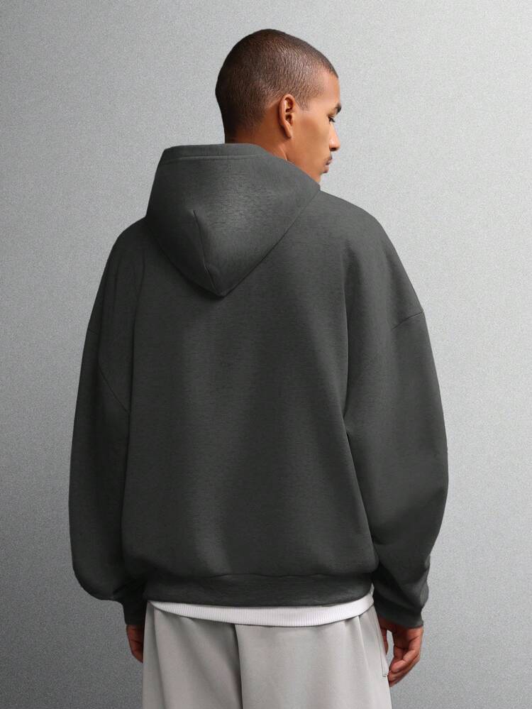Boxy Fit Overhead Hoodie With Centre Pocket