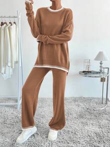 EMERY ROSE Women's Basic Casual Sweater & Pants 2 Pieces Set - Multicolor - View 3