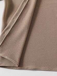 2件套休闲连帽长袖上衣和裤子青少年男童外套套装 - 卡其色 - 查看 8