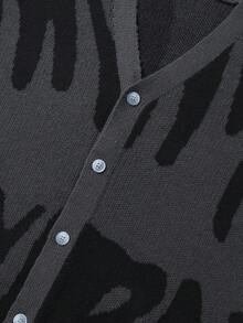 Manfinity EZcore Plus Size Men's Casual Button-Up Long Sleeve Cardigan, Fall/Winter