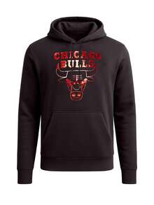 New Era Men's Hoodies Black - Black and Red - View 1