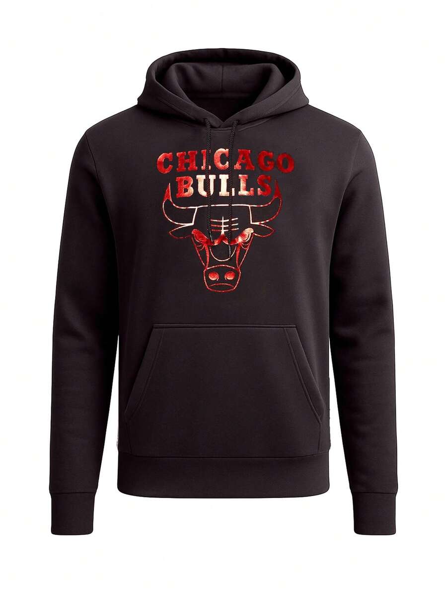 New Era Men's Hoodies Black - Black and Red - View 1