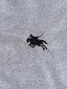 青少年女孩蝴蝶结印花不对称露肩不对称下摆休闲运动衫 - 灰色 - 查看 4