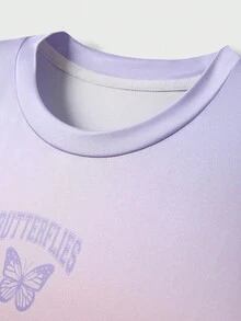 JNSQ Tween Girls 2 Piece Set: T-Shirt + Leggings Yoga Sports Workout Pants, Stretchy Colorful Campus Street Fashion Sports Outfit