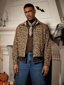 RivetRise Áo khoác denim ngắn cổ điển họa tiết da báo vá cổ điển phong cách cổ điển dành cho nam, ngày lễ Halloween, ngày lễ các thánh, phong cách Punk cổ điển, giặt sạch, dành cho mùa thu - Nhiều màu - Xem 3