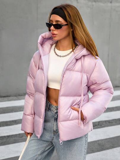 EURMUSE Women Ultimate Cozy Puffer Jacket – Lightweight, Warm, Winter Essential, Insulated Outerwear, Hooded, Water-Resistant, Fashionable Cold Weather Coat Cropped Jackets Women Winter Clothes Trending Clothes For Women Jacket Y2k Outerwear Women Women Jackets