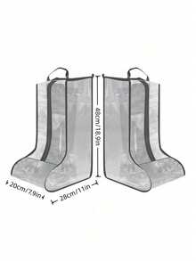 SHEIN Boots Storage Bag, Long Boots And Short Boots Storage Shoe Bag, New Fashion Transparent Shoe Boot Dust Cover, Boot Bags For Women's Tall And Ankle Boots,Travel Home Non-Woven Boot Bag, Zippered Boot Covers With Carry Handles, Thickened Waterproof Portable Handheld Boot Storage Bag, Protective, Breathable, And Space-Saving - Ideal For Travel, Closet Organization, And Shoe Protection, Suitable For Flat Shoes, Ankle Boots And High Boots - Clear - View 31