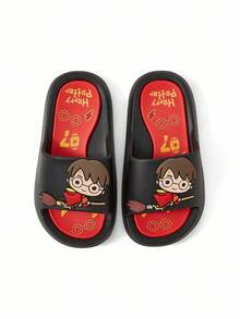 HARRY POTTER X SHEIN 可爱卡通图案黑红儿童拖鞋，适合幼儿和儿童，速干、轻便、耐用的EVA材质，男女通用，适合在家、浴室、游乐场、游泳池、海滩等室内外穿着。 - 彩色 - 查看 6