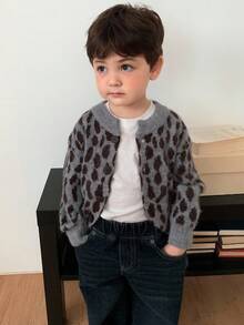 DAZY 男婴豹纹休闲开衫秋冬款
