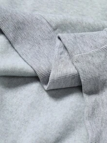 Manfinity Campus Court 男士休闲通勤学校运动风数字印花立领半拉链套头卫衣和抽绳腰运动裤套装，秋冬款 - 淺灰色 - 查看 8