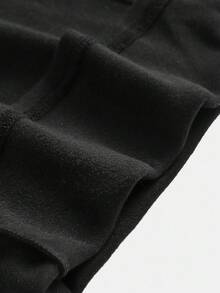 Girlism 青少年女孩休闲日常纯色抽绳喇叭腿运动裤 - 黑色 - 查看 5