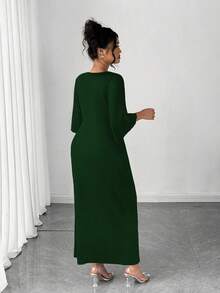 Elenzga Plus Size V-Neck Cinched Waist Bodycon Dress