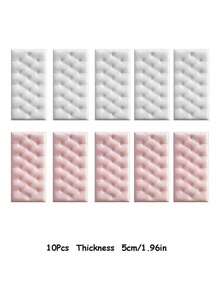 SHEIN 13.77*27.55英寸 3D 压花泡沫墙纸，仿皮革纹理，柔软有纹理（厚度 0.4 厘米/0.16 英寸），自粘泡沫墙贴，房间装饰墙面装饰墙贴