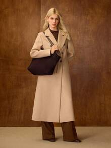 MOTF PREMIUM 时尚通勤大容量可调节肩带托特包 - 棕色 - 查看 8