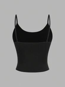 SHEIN EZwear 4 件套女士休闲紧身字母刺绣图案短款背心套装，百搭、舒适、时尚，适合夏季 - 彩色 - 查看 15