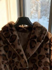 GlowEve 秋冬女士时尚豹纹翻领宽松仿皮草夹克 - 彩色 - 查看 3