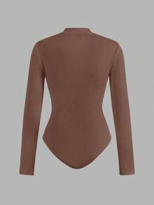 SHEIN EZwear 2 件女式小马印花拉链高领紧身衣套装，休闲长袖紧身衣，适合秋冬季 - 彩色 - 查看 6