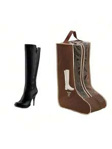 SHEIN Boots Storage Bag, Long Boots And Short Boots Storage Shoe Bag, New Fashion Transparent Shoe Boot Dust Cover, Boot Bags For Women's Tall And Ankle Boots,Travel Home Non-Woven Boot Bag, Zippered Boot Covers With Carry Handles, Thickened Waterproof Portable Handheld Boot Storage Bag, Protective, Breathable, And Space-Saving - Ideal For Travel, Closet Organization, And Shoe Protection, Suitable For Flat Shoes, Ankle Boots And High Boots - Clear - View 13