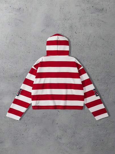 Street Life Men's Fashionable Casual Sparkling Diamond Striped Hoodie