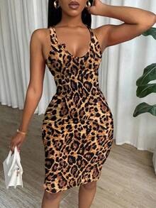 Islaluna Tie Dye Pleated Slim Fit Sleeveless Bodycon Dress For New Year Clothes