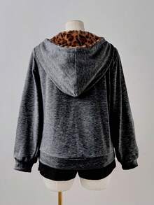 Sunspun Jaket Wanita Motif Retro Punk Y2K, Sweatshirt Musim Gugur - Light Grey - View 2