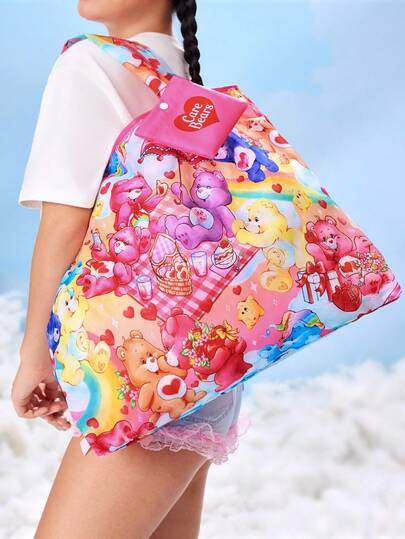 SHEIN X Care Bears 1pc Cartoon Pattern Insulated Lunch Bag, Keeps Food Warm Or Cold, Picnic Bag, Large Capacity, Can Hold Lunch Boxes And Drinks, Suitable For Picnics, Camping, Travel, Home Use, Suitable For Families, Students,Cheer Bear, Good Luck Bear, Funshine Bear, Share Bear, Love-A-Lot Bear