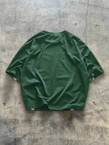 EASEVO Plus Size Men's Casual Knit Crew Neck Short Sleeve T-Shirt, Suitable For Summer