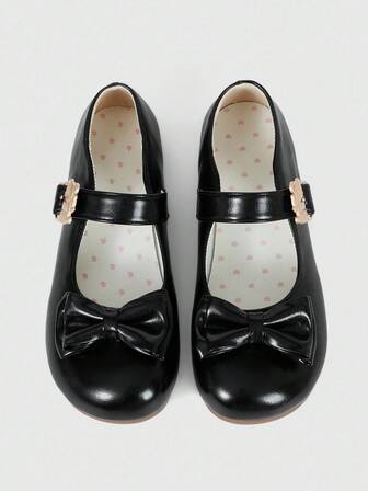 Kawaii Mocassini marroni con punta chiusa, scarpe in pelle Mary Jane, ballerine con fiocco in stile Lolita per donne